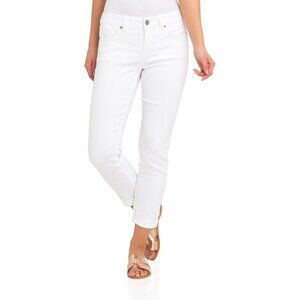 EUC Jordache white denim jeans with frayed hems, 6